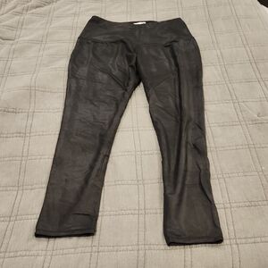 Rachel Zoe Black Leather Like Leggings Size L!